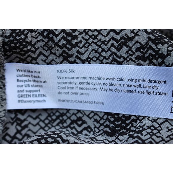 Eileen Fisher - Silk Crepe de Chine Roadster Print Tank, Black, Med - Picture 7 of 9